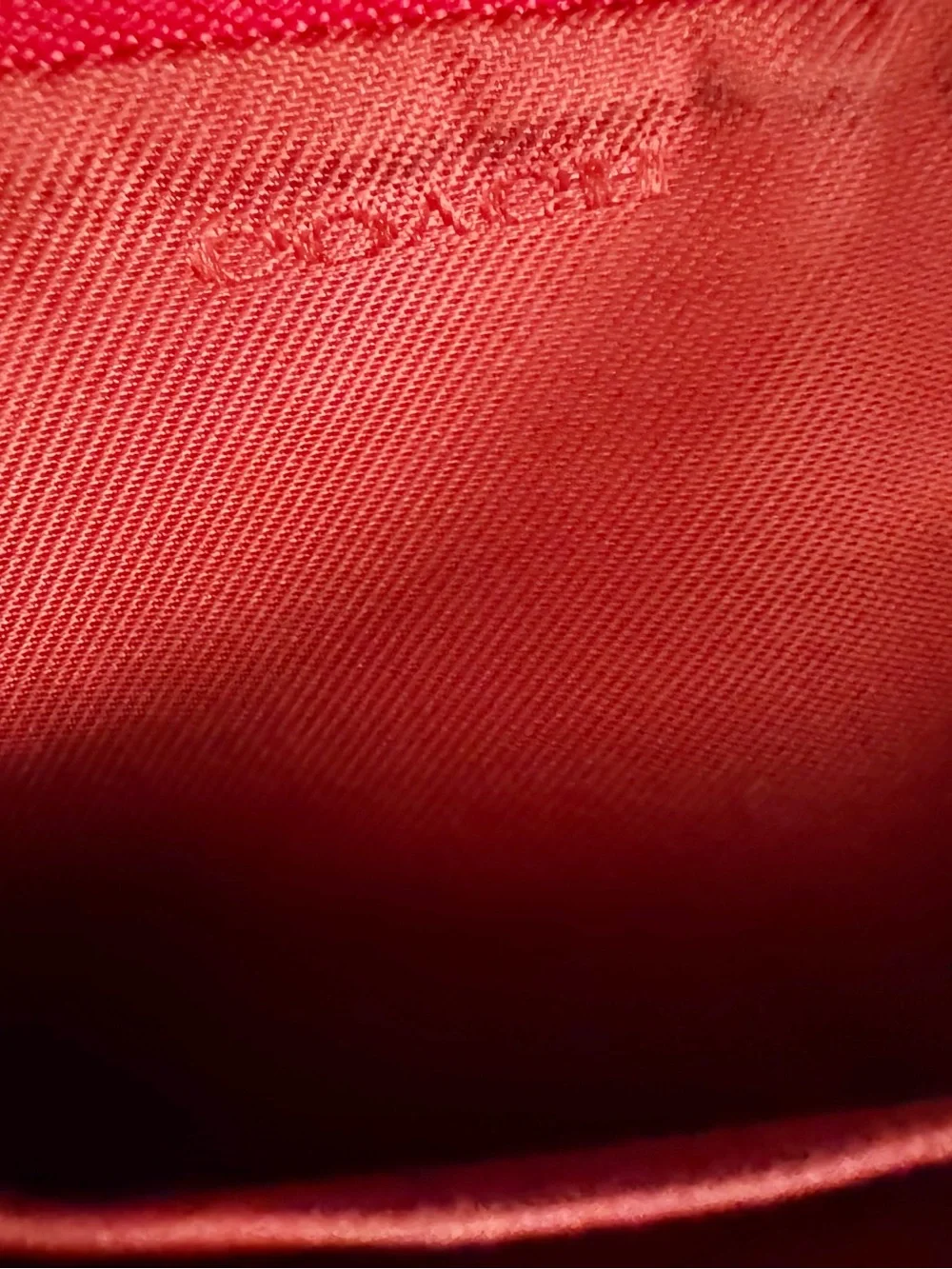Coach Pebble Leather Red Camera Crossbody Bag Double Zip